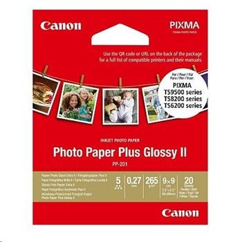 Canon papier PP-201 9 x 9 cm (3,5 x 3,5") 20 listov, 265g/m2, lesklý
